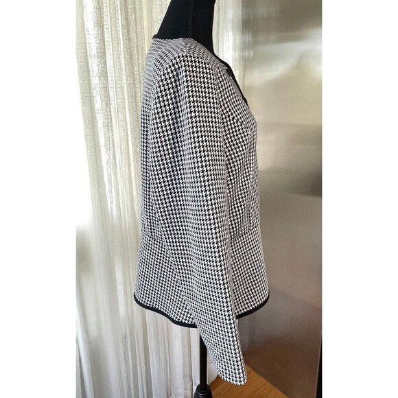 Vintage 80s blazer, black & white houndstooth jacket, D'Allaird's, 10/12 (M/L) - Picture 7 of 10